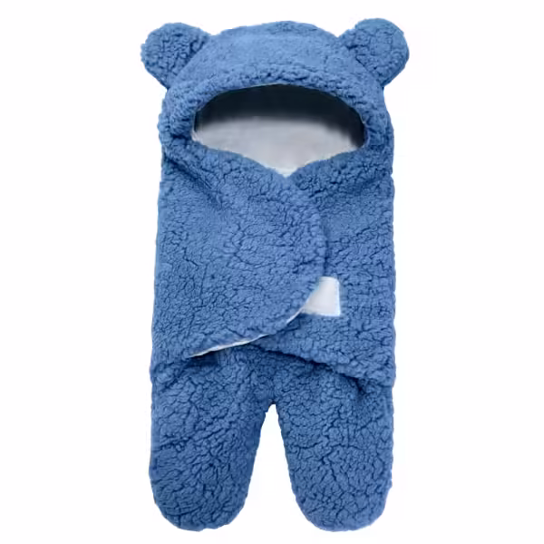 Newborn Baby Blanket Hooded Bear Windproof