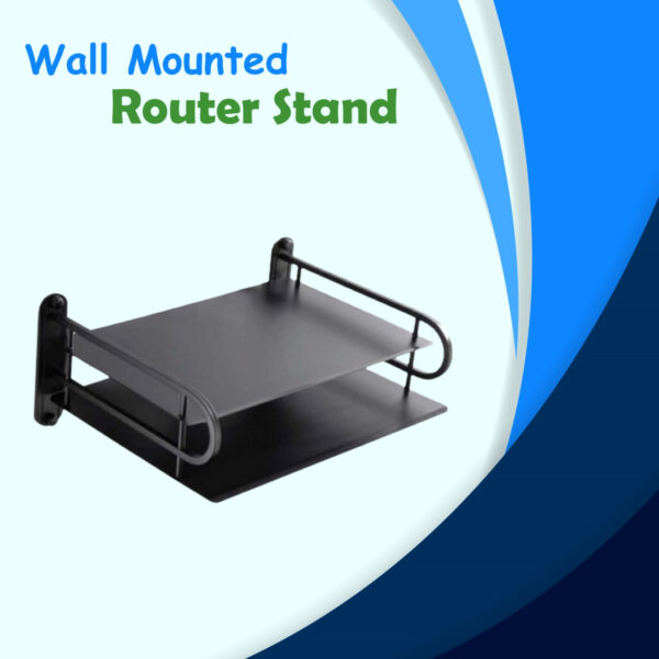 Multi-Layer Wall Mounted Router Stand – Space-Saving Organizer for Router, Modem, and Cable Management.